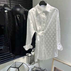 25ss Rhinestone T Shirts Womens Satin Sun Shirt Long Sleeve Clothing Designer Summer Sexy Clothes Embroidered Letter Tee Blouses translucence Tops BFD2503194