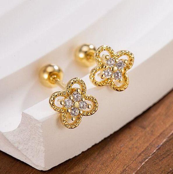 Luxury Brand Letters Designer 18K Gold Plated Stud Brand Earring Flower Designer Women Crystal Rhinestone Earrings Girls Wedding Jewelry with Box