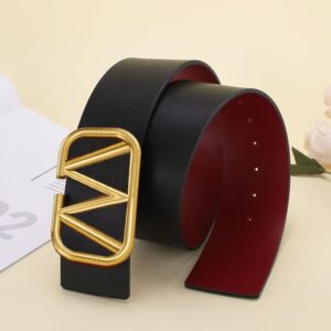 Luxury Belt Fashion Woman Wide Belts Solid Genuine Leather Elegant Letters Smooth Buckle 4 Color width 7.0cm