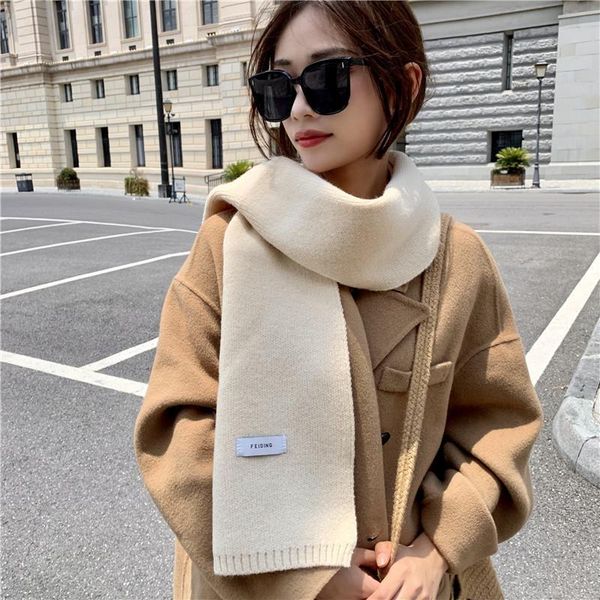 1-809 Winter new simple versatile scarf soft and thick warm shawl high-end feel