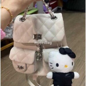 Small crowd texture bag women new style small fragrant chain backpack casual diamond lattice backpack tide
