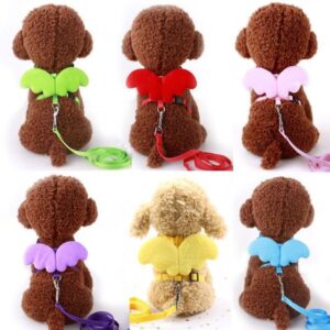 Designer Dog Collar Cute Angel's Wings Cat Harness With Leash Adjustable Collar Nylon Rope For Cat Puppy Pig Small Pet Animal Accessories