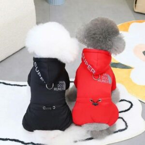 Dog Apparel Winter Hooded Coat Warm Waterproof Puppy Down Jacket Reflective Outdoor Windproof Snowsuit Pet Cold Weather Clothes For Dogs b69