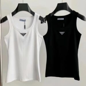 GG-P-R-A Designer Brands Summer Knitted Women's T-Shirt Tops High Elasticity Slim Fit Vest Camis Sexy Sleeveless Vest Top Braces Tank Top Camisole Tank Soft Top For Women