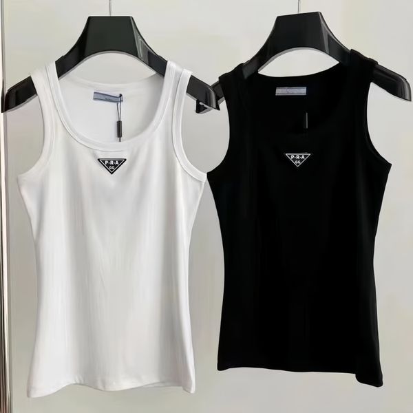 GG-P-R-A Designer Brands Summer Knitted Women's T-Shirt Tops High Elasticity Slim Fit Vest Camis Sexy Sleeveless Vest Top Braces Tank Top Camisole Tank Soft Top For Women