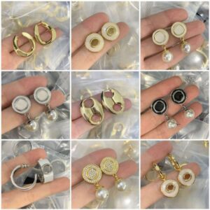 Designer Earrings Luxury Brand Earrings Hoop Gold Silver Plated Stud Earrings For Women Party Fashion Diamond Jewelry