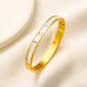 Bracelet Designer Stainless Steel 18k Gold Plated for Women Gold Bangle Bracelet Cuff Jewelry Party Christmas Gift