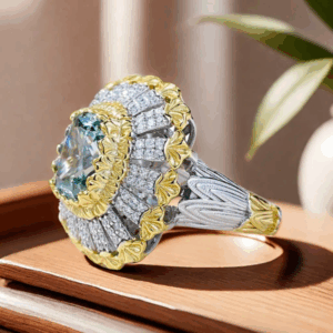 Buchiattelli 8*10 tourmaline green umbrella-type ring S925 sterling silver livestream best-sell fashionable personalized cocktail ring wedding precious gift ring