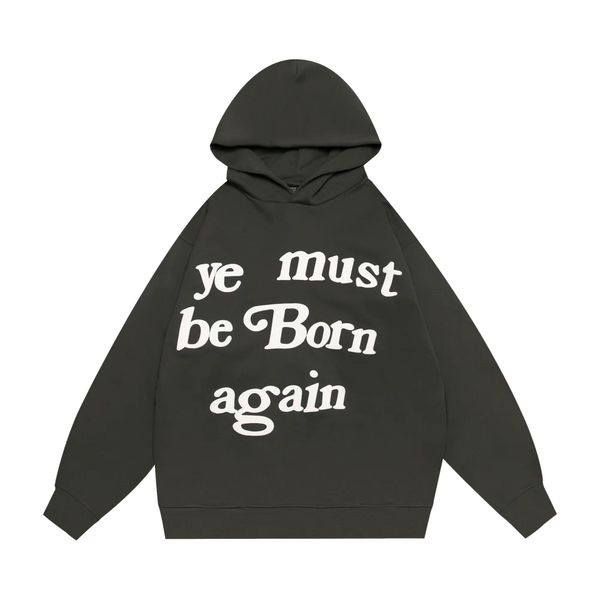 Unisex Designer Cotton Blend Hoodie T-shirt with Foam Prints