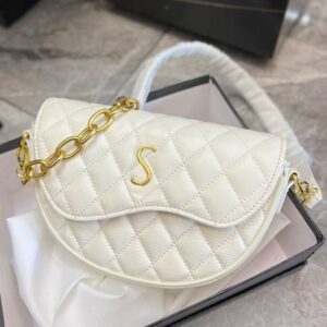 Luxury designer bag Womens chain shoulder bags Fashion classic plaid underarm handbag with shoulder strap semicircle cross body Bags