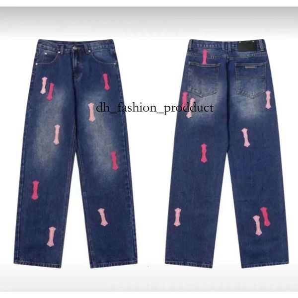 chrome designer jeans for mens baggy jeans stacked jean shorts skinny cross jeans men high quality luxury embroidery denim slim fit jeans 210