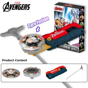 Marvel Avengers Thor Style Beyblade Battle Game Beyblade Launcher 4PCS Fidget Spinner Movie Peripheral Toy Set Boys Boys Birthday Gifts Collectible Toy