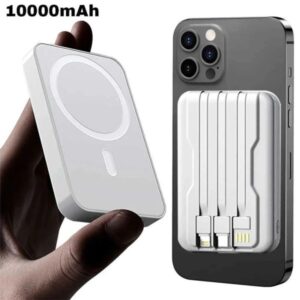 Magnetic power pack portable charger 10000mAh 15W wireless fast charger for Android universal built-in wired power bank