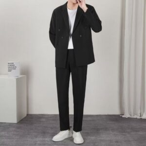 H352 Men's casual suit two piece suit loose Korean style handsome best man wedding dress