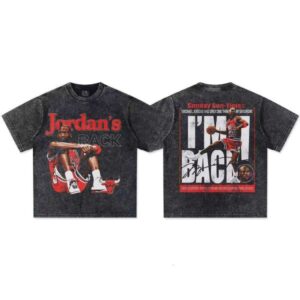 IM Back Star 300g Heavyweight Cotton Short Sleeve Casual Loose Small Round Neck Printed T-Shirt