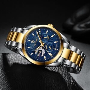 TEVISE Fashion Designer Watch Mens Automatic Mechanical Five-needle Multifunctional Business Waterproof Classic Wrist Watch T038 795-001
