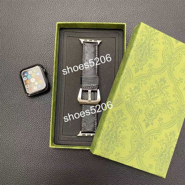 Smart Straps designer Apple Watch Band 38 40 41 42 44 45 49 mm wer Leather Wat Strap Wristband For Iwatch 8 7 6 5 4 SE Designer top Watchbands with box H6E2