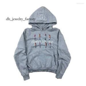 Men's Hoodies Gray Sports Hoodie Retro Smoke Print Sweater Men Women Fashion Vintage Classic Hip Hop Streetwear Clothing Loose Jacket 028
