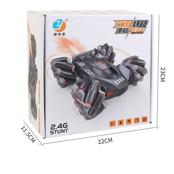 Electric 4WD Charging Drift Spray Stunt Racing High-speed Double-sided Music Light Remote Control Childrens Toy Car