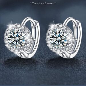 S925 Sterling Silver Moissanite Sunflower Hoop Earrings for Women Hypoallergenic Lightweight Jewelry
