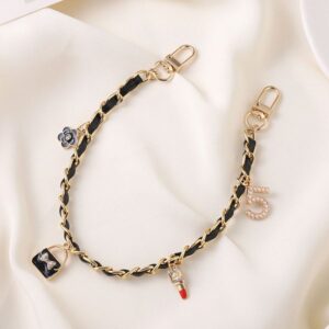 Classic -Themed Luxury Leather Charms Featuring Sparkling Pearls