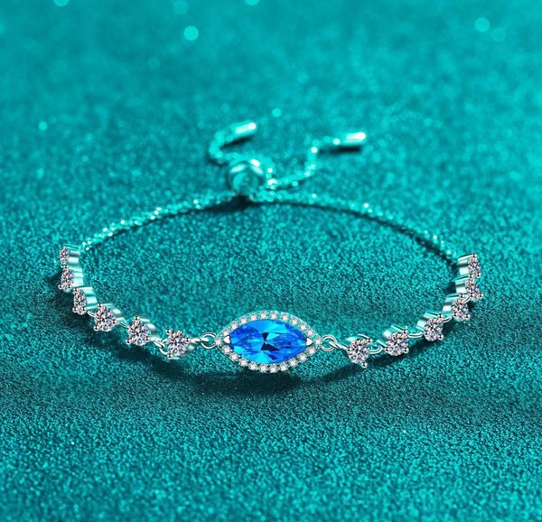 925 Sterling Silver Adjustable Moissanite Bracelet with Platinum Plating, Heart Design with CZ Crystals, Perfect Gift for Women