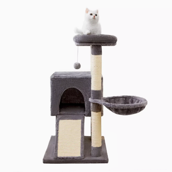 Classic Double Section Cat Scratch Pole - Grey