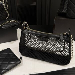 25s Gauze Bag Makeup Bag Designer Ladys Shoulder Bags Hollowed-Out Gold Hardware Metal Buckle Matelasse Chain Handbag Crossbody Sacoche Wallet Card Bags 26X15CM