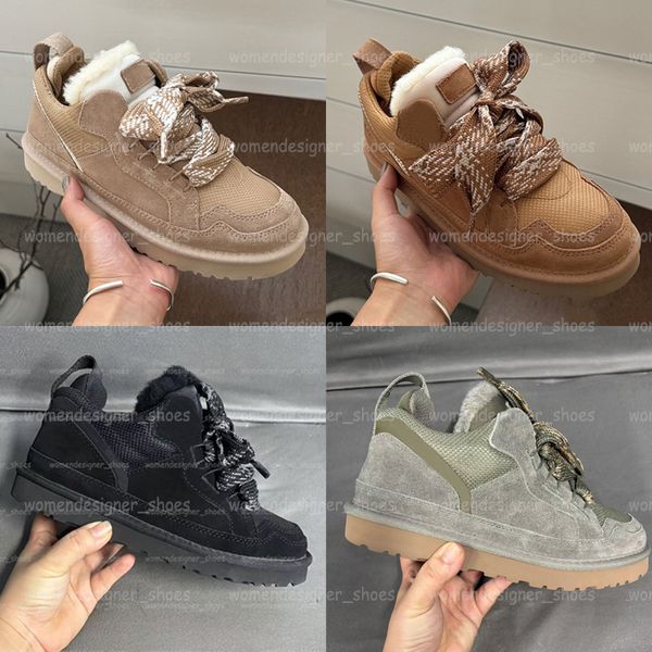 Boots Designer Womens Trainers Platform Sneakers Sand Fashion Genuine Leather Lace Up Boot Ankle Fur Snow Booties Winter Bottes Size 35-41