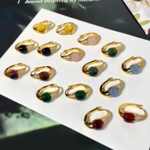 Trendy Small Bread Sugar Cube Earrings Gold Plated Brass with 8 Colorful Stones Dazzling Crystal Design Unique Daily Wear Fashion Jewelry