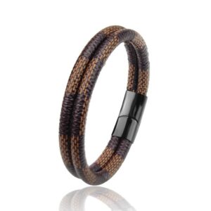 Luxury Double Layered Leather Bracelet Handmade Bracelets Jewelry for Gift