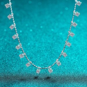 925 Sterling Silver Heart Shaped Moissanite Necklace, Elegant and Sparkling Pendant, Perfect for Gift