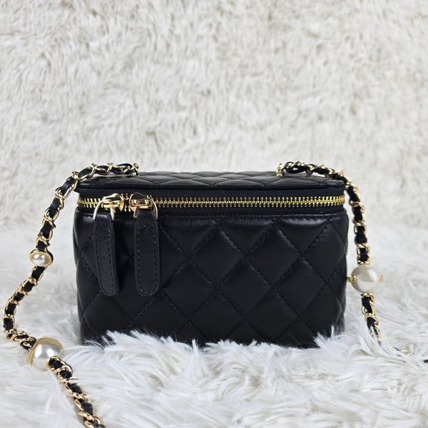 Designer Crossbody Bag Makeup Bag Clutch Handbag High Quality Genuine Leather Gold Pearl ChainCross Body Designer Handbags Shoulder Bags Designers Woman