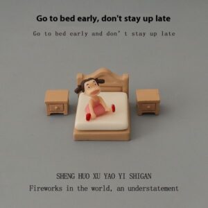 Miniature simulation mini cabinet double bed cute little girl baby house decoration accessories micro landscape landscaping small ornaments