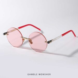 Designer Kuboraum cool Super high quality luxury Hand color blocking plate myopia round frame KUBORAUM Wanbaolong same P50 fashionable