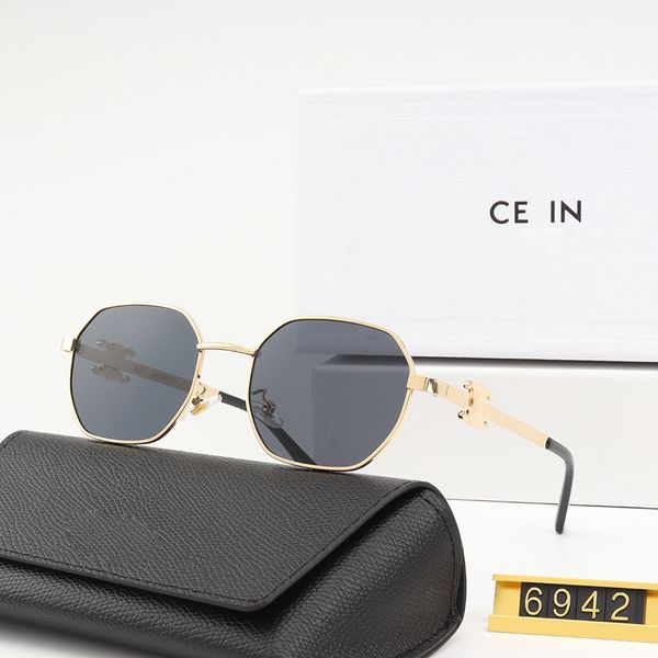 Retro Sunglass Designer Sunglasses for Women Men Metal Frame Luxury Sun glass Oval Lens Trend Vintage Goggle Adumbral Summer Travel Transparent Elegant Eyeglasses
