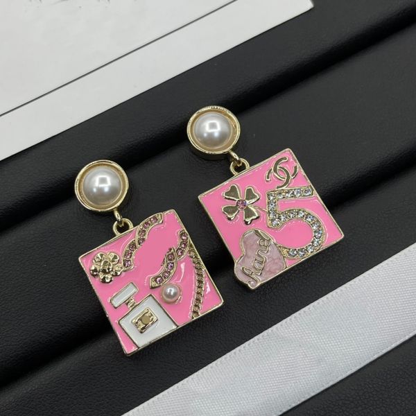 Designer Brand Classic Crystal Earring High Quality Dangle 18K Gold Plated Earring for Women Luxury Jewelry Wedding Party Gift