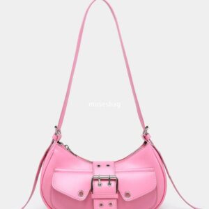 Women's retro motorcycle punk Maillard style multiple bag openings decorated with artificial oil wax explosive leather shoulder bag underarm bag