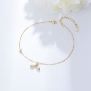 Summer Hot Sale s925 Pure Silver Creative Fishtail Foot Chain Summer Simple Style Diamond Inlaid Women's Foot Accessories Anklets