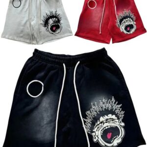 Vintage-Inspired Scream Graphical Hippie Shorts
