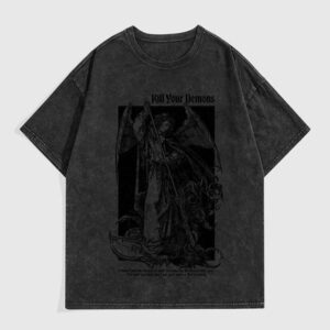 American Style Washed Short T-Shirt for Men Summer 2024 New Trendy Brand Pure Cotton Half Sleeve Round Neck Plus Size Tee