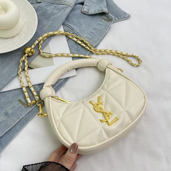 2025 Spring Summer New Design Chain Women Shoulder Bag Fashion Minimalist Premium Letter Rhombus Handbag