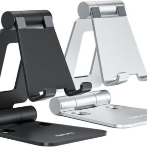 Universal Dual Folding Phone Stand 2 Pack Adjustable Foldable Holder for iPhone 16 15 14 13 12 Pro Xs Max Xr X 8 All Phones