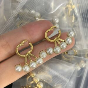Luxury Earring Brand Gold Plated Letter Stud Women for Wedding Party Jewelry Accessories High Quality Gifts