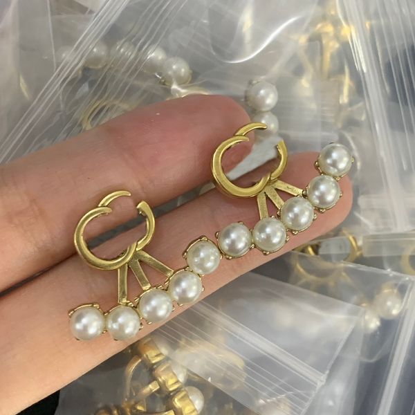 Luxury Earring Brand Gold Plated Letter Stud Women for Wedding Party Jewelry Accessories High Quality Gifts