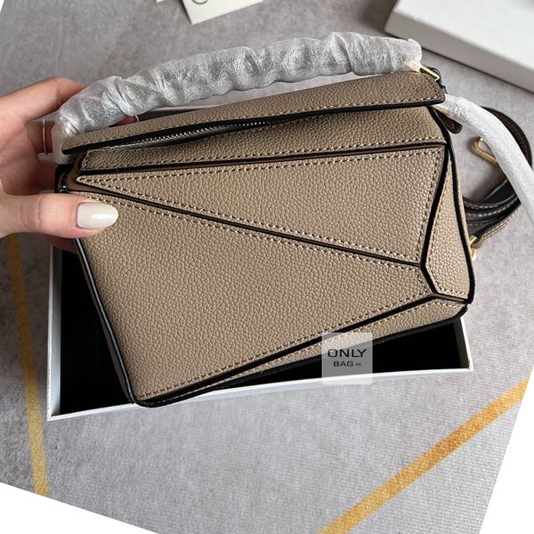 Mirror quality Calfskin Designer Bags puzzle bag Women Lady Vintage Retro Patchwork geometry Handbags Straps Crossbody shoulder Tote Purse Genuine Leather