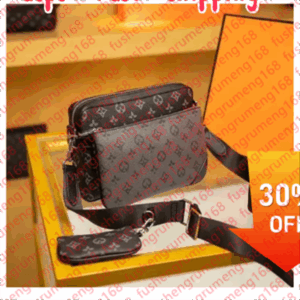 2025 Mens Totes Bag Handbags Purses Fashion Handbags Men Leather TRIO Messenger Bags Luxury Shoulder Bag Make up Bag louise