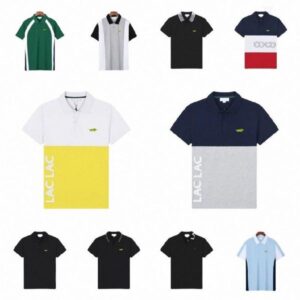 France brand men's designers polos high quality shirts Classic cotton standing collar with small crocodile embroidery Lac polos shirt