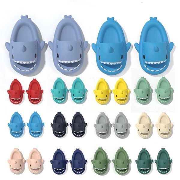 Freeshipping shark Cartoon 3D Sandals slippers slide cute image mens women child home outdoor beach Comfortable soft bule grey black pink yellow size 36-47