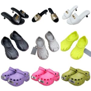 Summer women's slippers classic women's designer shoes genuine leather high heels luxury letter beach shoes open toe sandals low heel solid color shoes brand metal